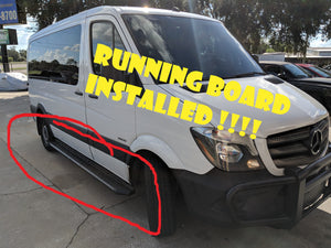 The Benz sprinter gets runnng board and window tinted