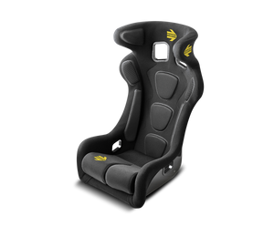 Front view of Momo Daytona Evo seat with head restraint system